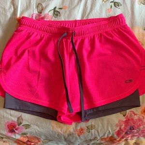Hot pink athletic shorts